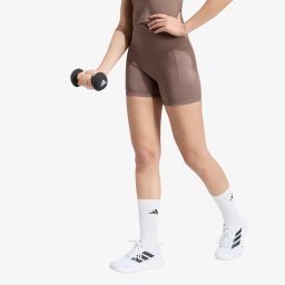 Къси панталони adidas 3 Stripes Studio All Me Booty Short Leggings Earth Strata M/5