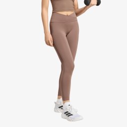 Клинове adidas 3 Stripes Studio All Me 7/8 X-Over Leggings Earth Strata M