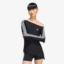 Тениска adidas One Shoulder Asymmetric Long-Sleeve Top Black M