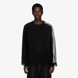 Пуловер Y-3 Knitted 3 Stripes Fringy Sweater UNISEX Black S