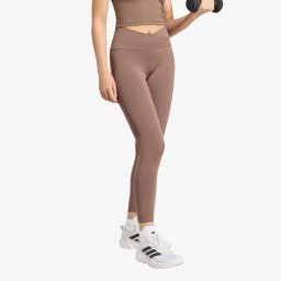 Клинове adidas 3 Stripes Studio All Me 7/8 X-Over Leggings Earth Strata XL