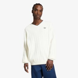 Пуловер adidas Cable Knit Crewneck Sweatshirt Cloud White S