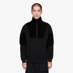 Пуловер Y-3 Knitted Panel Blocked Half Zip UNISEX Black L
