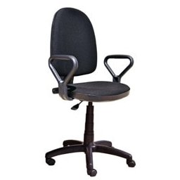Работен стол Prestige GTP, до 120кг, дамаска, пластмасова база, коригиране височина, регулиране на дълбочината на седене, черен