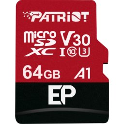 Карта памет Patriot EP MicroSDXC V30 A1 64GB + SD адаптер
