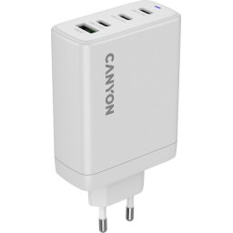 CANYON charger OnCharge 120 GAN Total 120W MAX 3 USB-C +1 USB-A White EU plug
