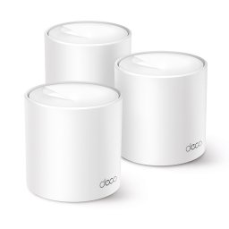 Безжична Mesh Wi-fi система TP-Link Deco X10 (3 pack), 1500Mbps, 2.4GHz (300 Mbps)/ 5GHz (1201 Mbps), Wireless AX, 2x 10/100/1000 Mbps RJ45, 2 вътрешни антени