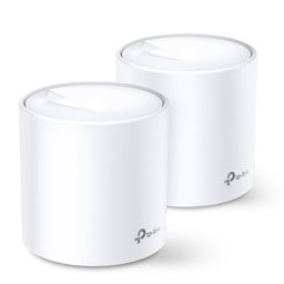 Безжична Wi-fi система TP-Link Deco X60 (2-pack), 3000Mbps, 2.4GHz (574 Mbps), 5GHz (2402 Mbps), Wireless AX, 2x LAN, 2x WAN, 4 вътрешни антена, 2x броя