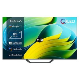QLED телевизор Tesla Q65E655GUS, 65", 4K UHD, Google TV, Dolby Vision, Wi-Fi, Bluetooth, сив