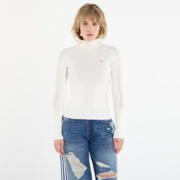 Тениска adidas Knitted Hooded Long Sleeve Off White L