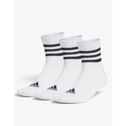 ADIDAS 3 Packs 3-Stripes Cushioned Sportswear Mid White
