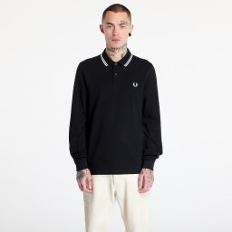 Тениска FRED PERRY Long Sleeve Twin Tipped Shirt Black XL