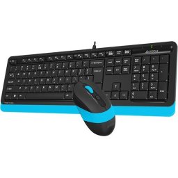 Комплект клавиатура и мишка A4TECH Fstyler F1010, с кабел, USB, Син