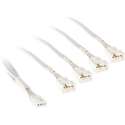 Кабел Kolink PWM 1-4 Сплитер - 35 cm, оплетен, Бял