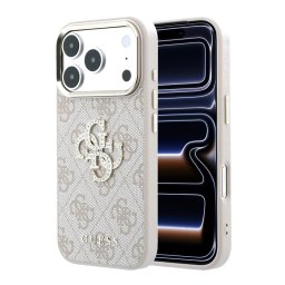 Кейс Guess PU 4G Strass Metal Logo Case за iPhone 18 Pro Max / 17 Pro Max - Розов