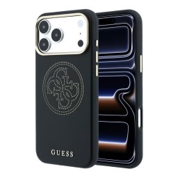 Кейс Guess PU Semi Wrap Perforated 4G Logo MagSafe Case за iPhone 18 Pro Max / 17 Pro Max - Черен