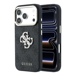 Кейс Guess PU 4G Strass Metal Logo Case за iPhone 18 Pro Max / 17 Pro Max - Черен