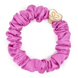 By Eloise London Gold Heart Silk Scrunchie цвят Bubblegum Pink