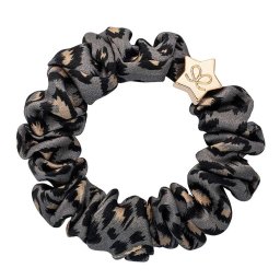 By Eloise London Gold Star Silk Scrunchie цвят Grey Leopard