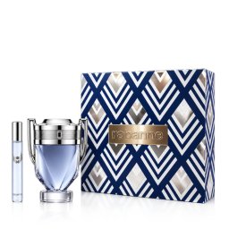Paco Rabanne Invictus комплект за мъже Eau de Toilette 100 ml + Eau de Toilette 10 ml опция Blue-White-Silver Cover
