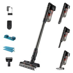 Вертикална прахосмукачка Philips XC7055/01, Aqua Series 7000, 25.2V, Aвтономия до 80 мин., 5-степенна система за филтриране, LED дисплей, 4 аксесоара, Сив