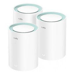Безжична Wi-Fi система Cudy M1300, 1200Mbps, 2.4GHz (300Mbps)/5GHz (867Mbps), Wireless AC, 1x LAN 100/1000, 1x WAN 100/1000, 2 вътрешни антени, 3 бр.