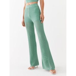 Guess Текстилни панталони Yasmina W3GB01 Z2WK0 Зелен Relaxed Fit