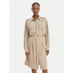 BOSS Рокля тип риза Dolala 50552373 Бежов Relaxed Fit