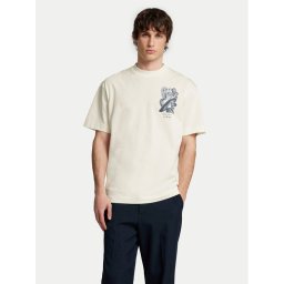 Selected Homme Тишърт Will 16097225 Екрю Relaxed Fit