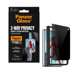 Стъклен протектор PanzerGlass за Apple iPhone Duo Privacy Sub Screen Glass, Ultra-Wide Fit w. EasyAligner