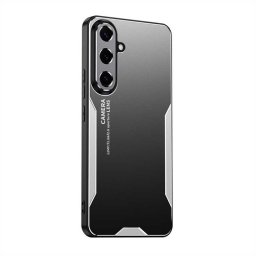 Алуминиев гръб за Samsung Galaxy S26 FE - черен със сребрист ръб