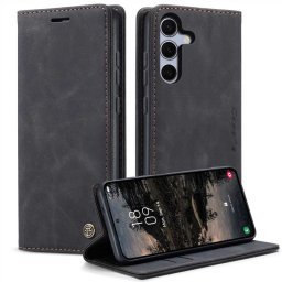 Калъф страничен flip марка CASEME за Samsung Galaxy S26 FE – черен