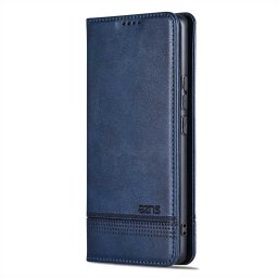Кожен калъф страничен flip марка AZNS за Samsung Galaxy S26 FE – тъмно син