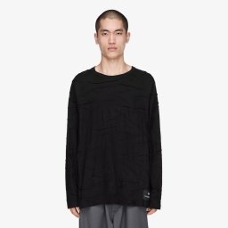 Тениска Y-3 Pleated Oversized Long Sleeve Tee Black S