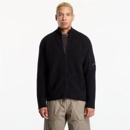 Пуловер C.P. Company Waffle Knit Cotton Zip Lens Cardigan Black XXL