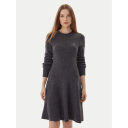 Lacoste Плетена рокля EF4161 Сив Regular Fit