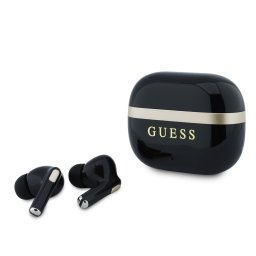Bluetooth слушалки Guess TWS Glossy Gold Line Classic Logo, Черни