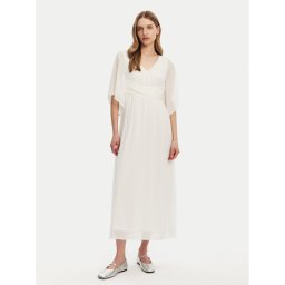 Vila Лятна рокля Nanna 14109343 Бял Regular Fit
