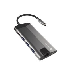 Natec Fowler Plus Multiport Adapter 8 in 1, USB 3.0 HUB, HDMI 4K, USB-C PD,
