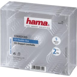 Кутийка за CD/DVD HAMA Double Jewel Case, прозрачен, 5 бр. в пакет