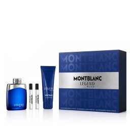 Montblanc Legend Blue комплект за мъже Eau de Parfum 100 ml + Душ гел 100 ml + Парфюмна вода миниатю опция Blue Cover with Silver Line