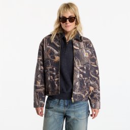 Яке Carhartt WIP OG Detroit Jacket UNISEX Camo Feather Tree, Black/ Black Heavy Stone Wash L