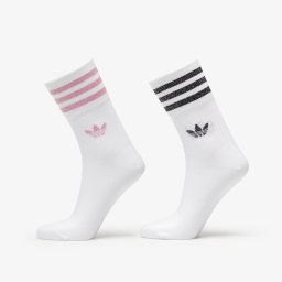 Чорапи adidas Mid-Cut Glitter Crew Socks 2-Pack White/ Bliss Pink/ Black M