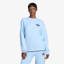 Пуловер adidas Ess Knit Tipping Crew Clear Sky/ Noble Red S