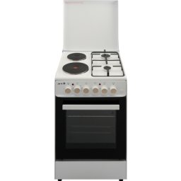 Комбинирана готварска печка Arielli C-5055/2GFL, 55 л, 2 газови + 2 електрически котлона, 8 функции, клас A, бяла