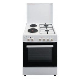 Комбинирана готварска печка Arielli C-6080/2GFL, 80 л, 2 газови + 2 електрически котлона, 8 функции, клас A, бяла