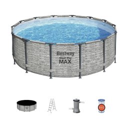 Басейн Bestway Steel Pro MAX 5619E, Ø488 х 122 см, камък