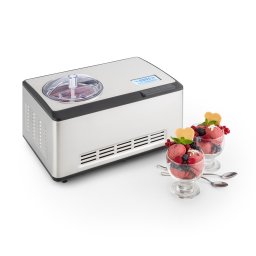 Klarstein Dolce Bacio, устройство за правене на сладолед, компресор, LCD дисплей, панел с докосване, 2 l, неръждаема стомана (TK49-DolceBacio-WH)