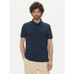 Tommy Hilfiger Тениска с яка и копчета 1985 MW0MW17770 Тъмносин Regular Fit