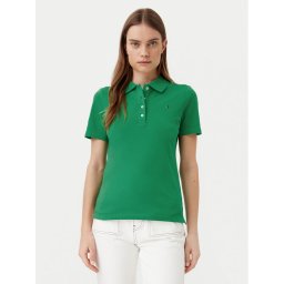 Tommy Hilfiger Тениска с яка и копчета 1985 WW0WW43225 Зелен Slim Fit